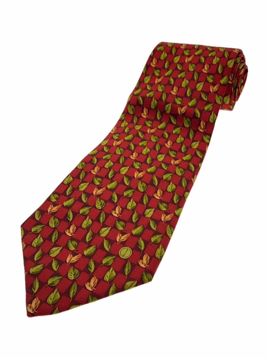 DUNHILL - 【中古】dunhill◆ネクタイ/シルク/RED/総柄/メンズ【服飾雑貨他】