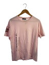 【中古】RAF SIMONS◆Tシャツ/M/コットン/PNK/joy division/穴あり【メンズウェア】