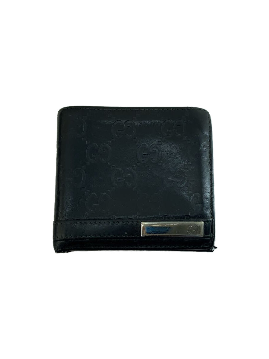 【中古】GUCCI◆2つ折り財布/レザー/BLK/総柄/メンズ【服飾雑貨他】