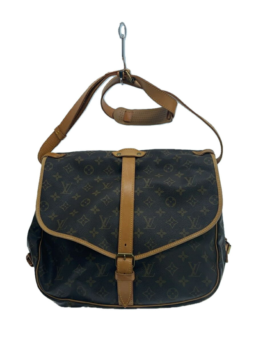 【中古】LOUIS VUITTON◆2)ソミュールGM_モノグラム キャンバス_BRW/PVC/BRW/M40662【バッグ】