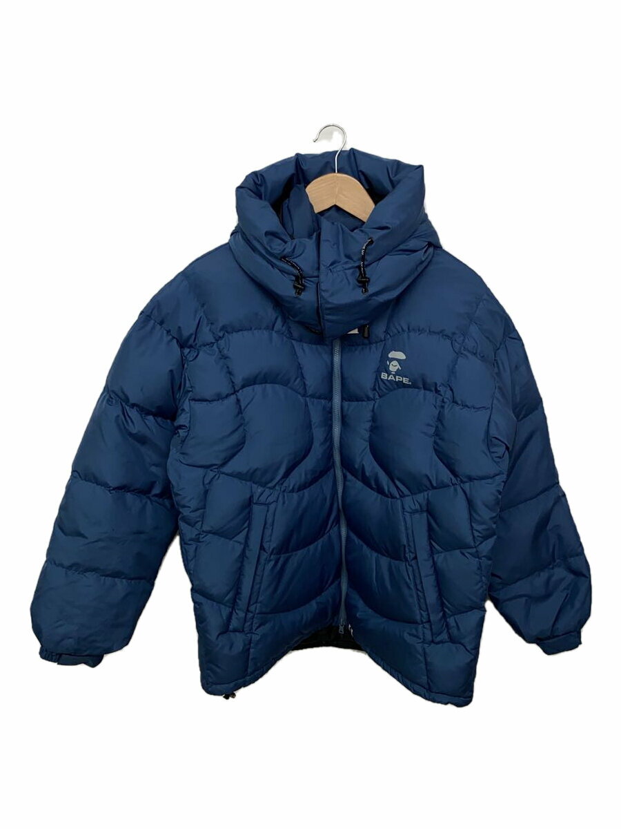 【中古】A BATHING APE◆ダウンジャケット/M/ポリエステル/BLU【メンズウェア】