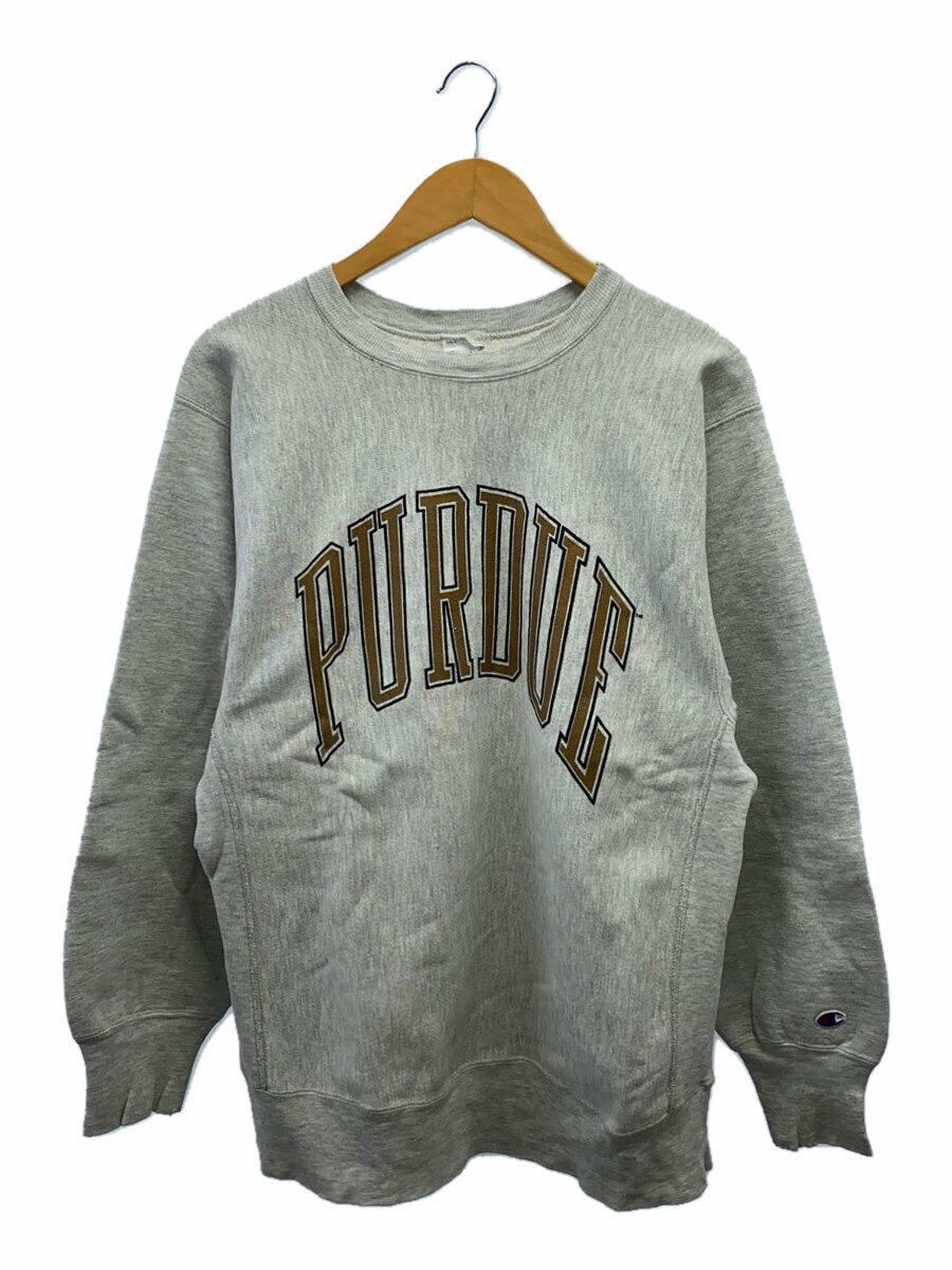 【中古】Champion◆90s/R.W/スウェット/XL/コットン/GRY/プリント【メンズウェア】