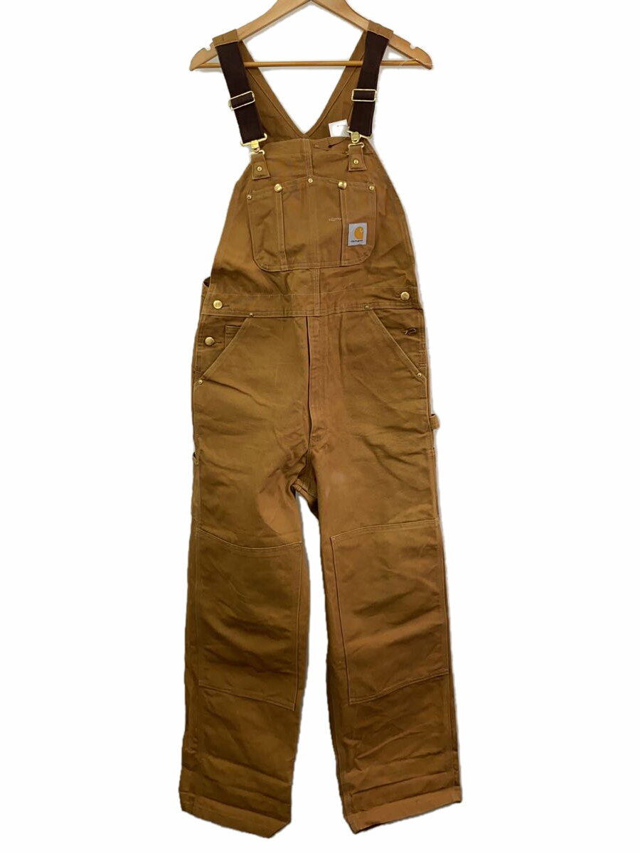 【中古】Carhartt◆オーバーオール/36/コットン/BRW/無地/R01 BRN【メンズウェア】