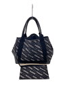 【中古】BALENCIAGA◆ハンドバッグ/キャンバス/ブラック/総柄/339933・1000・X・002123/ポーチ付//【バッグ】