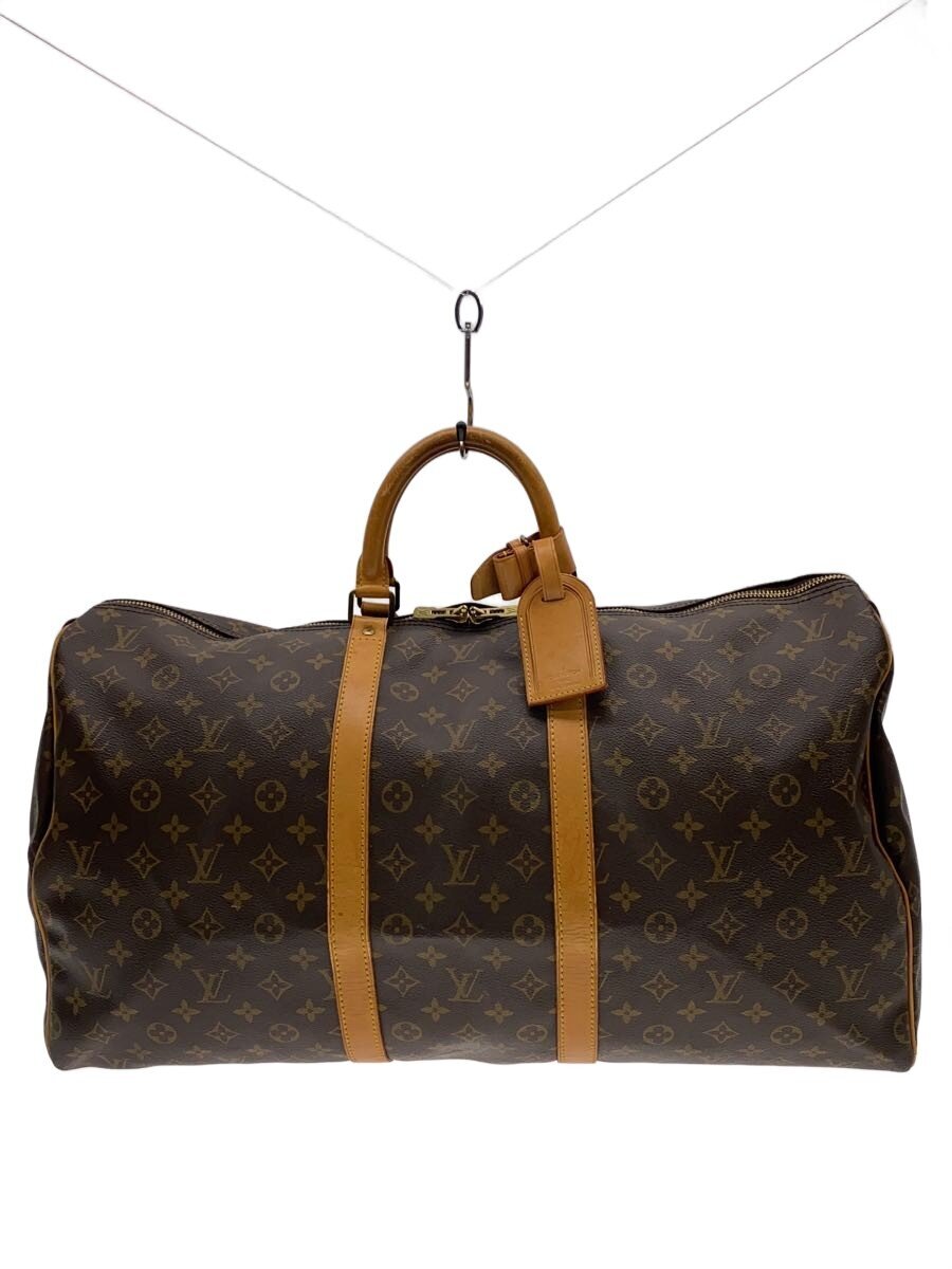 【中古】LOUIS VUITTON◆キーポル55_モノグラム・キャンバス/PVC/BRW【バッグ】