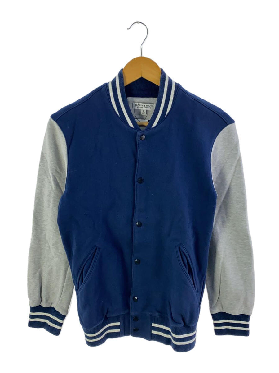 【中古】BEAUTY YOUTH UNITED ARROWS◆スタジャン/M/コットン/BLU/無地【メンズウェア】