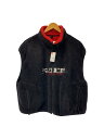 【中古】doublet◆18AW/POLYESTER FLEECE VEST/フリースベスト/M/ポリエステル/BLK/18AW23VE06【メンズウェア】