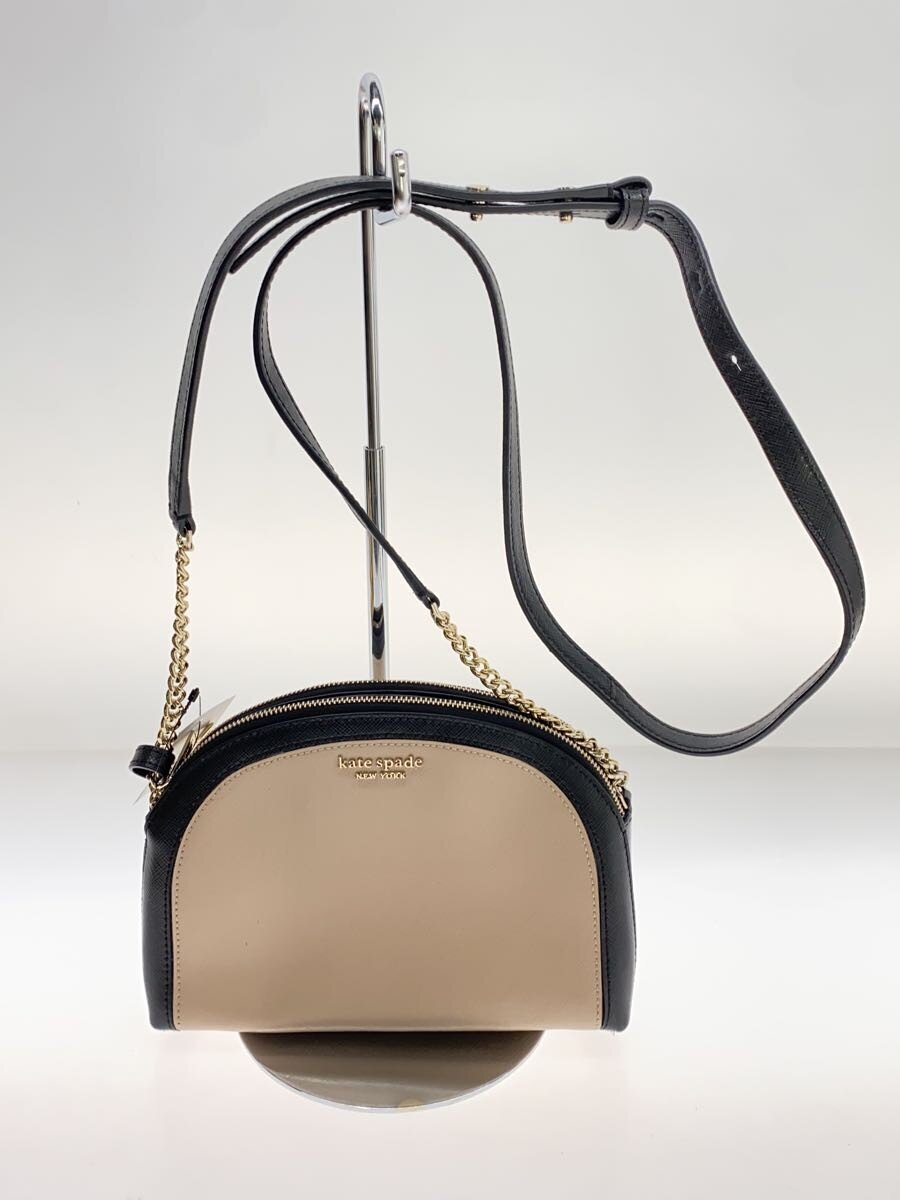 【中古】kate spade new york◆ショルダーバッグ/レザー/BEG/K4562【バッグ】