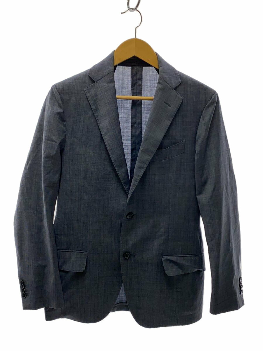 【中古】LARDINI◆シングル/本切羽/テーラードジャケット/46/ウール/ブルー/JG32801AQ【メンズウェア】