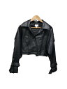 【中古】rienda◆レザージャケット・ブルゾン/S/フェイクレザー/ブラック/無地/110HS630-0351【レディースウェア】(4)