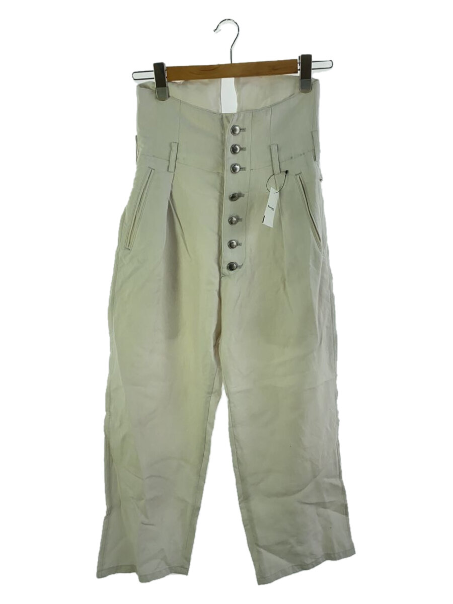 【中古】sulvam◆20SS/HIGH-HIGH Pants/HIGH WAIST BUGGY /S/リネン/WHT/SL-P06-200【メンズウェア】