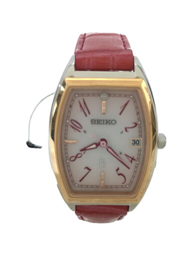 【中古】SEIKO◆セイコー/クォーツ腕時計/アナログ/レザー/PNK/PNK/1B32-0AA0【服飾雑貨他】 【中古】SEIKO◆セイコー/クォーツ腕時計/アナログ/レザー/PNK/PNK/1B32-0AA0【服飾雑貨他】