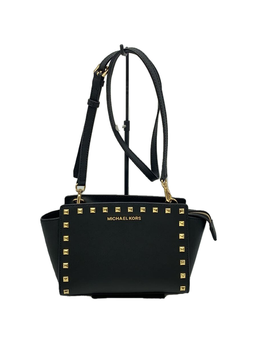 【中古】MICHAEL KORS◆ショルダーバッグ/レザー/BLK/od-1508【バッグ】