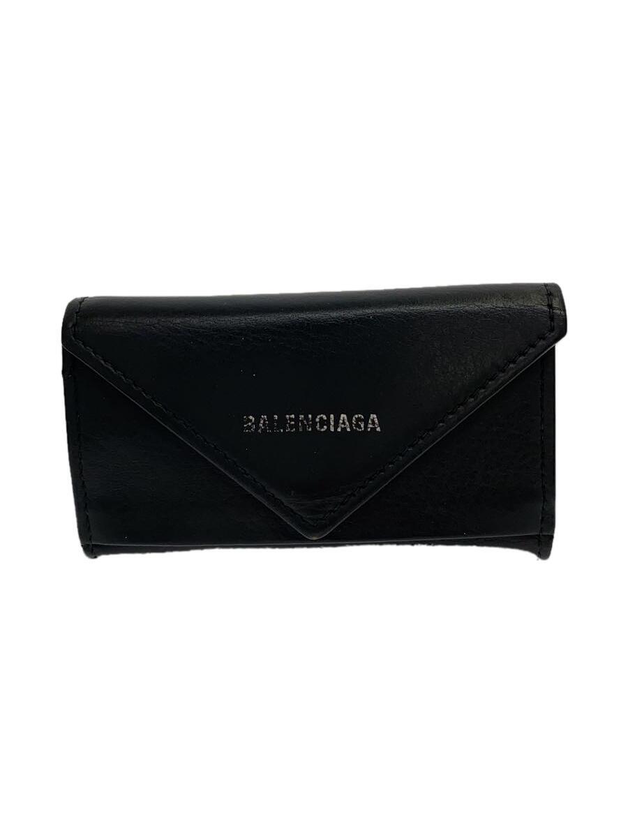 【中古】BALENCIAGA◆キーケース/レザー/BLK/メンズ/499204【服飾雑貨他】