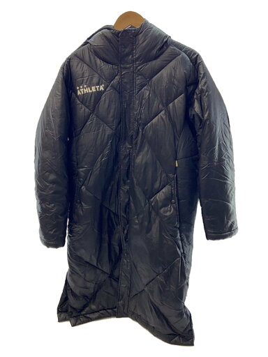 【中古】ATHLETA◆ロングダウンジャケット/ベンチコート/M/ブラック【メンズウェア】