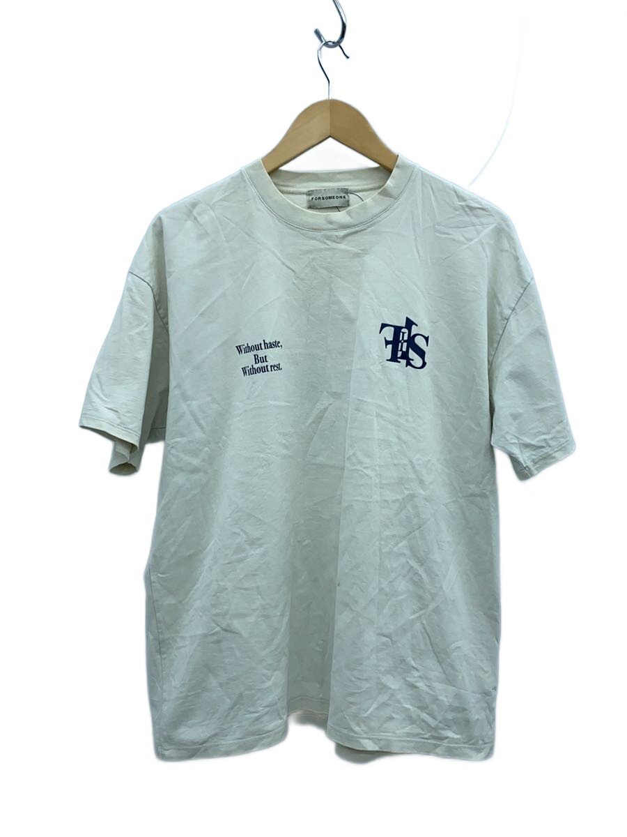 FORSOMEONE◆Tシャツ/48/コットン/CRM/78000672/汚れ有//