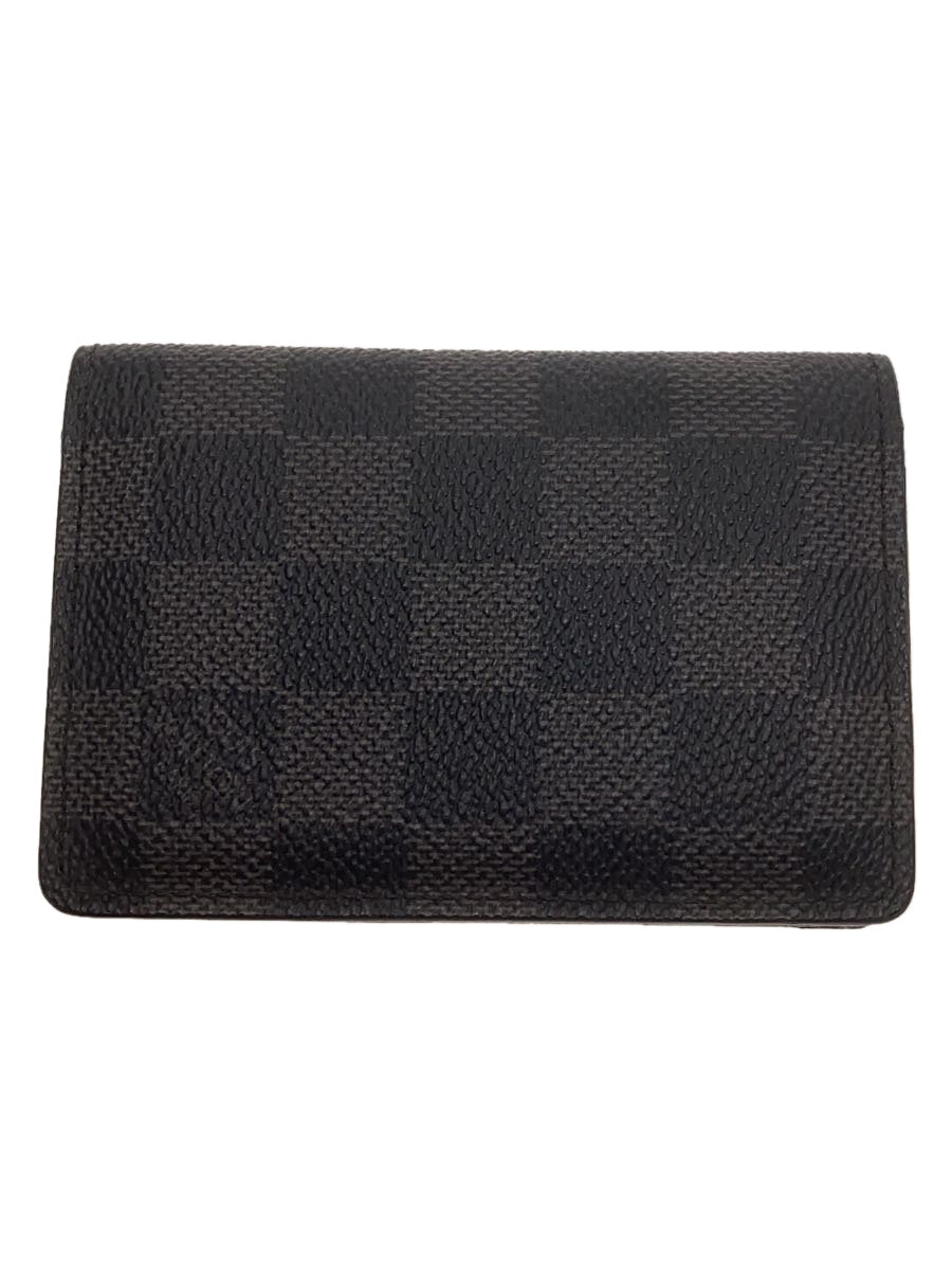 【中古】LOUIS VUITTON◆オーガナイザー・ドゥ・ポッシュ_ダミエ・グラフィット_BLK/--/BLK/レディース【服飾雑貨他】