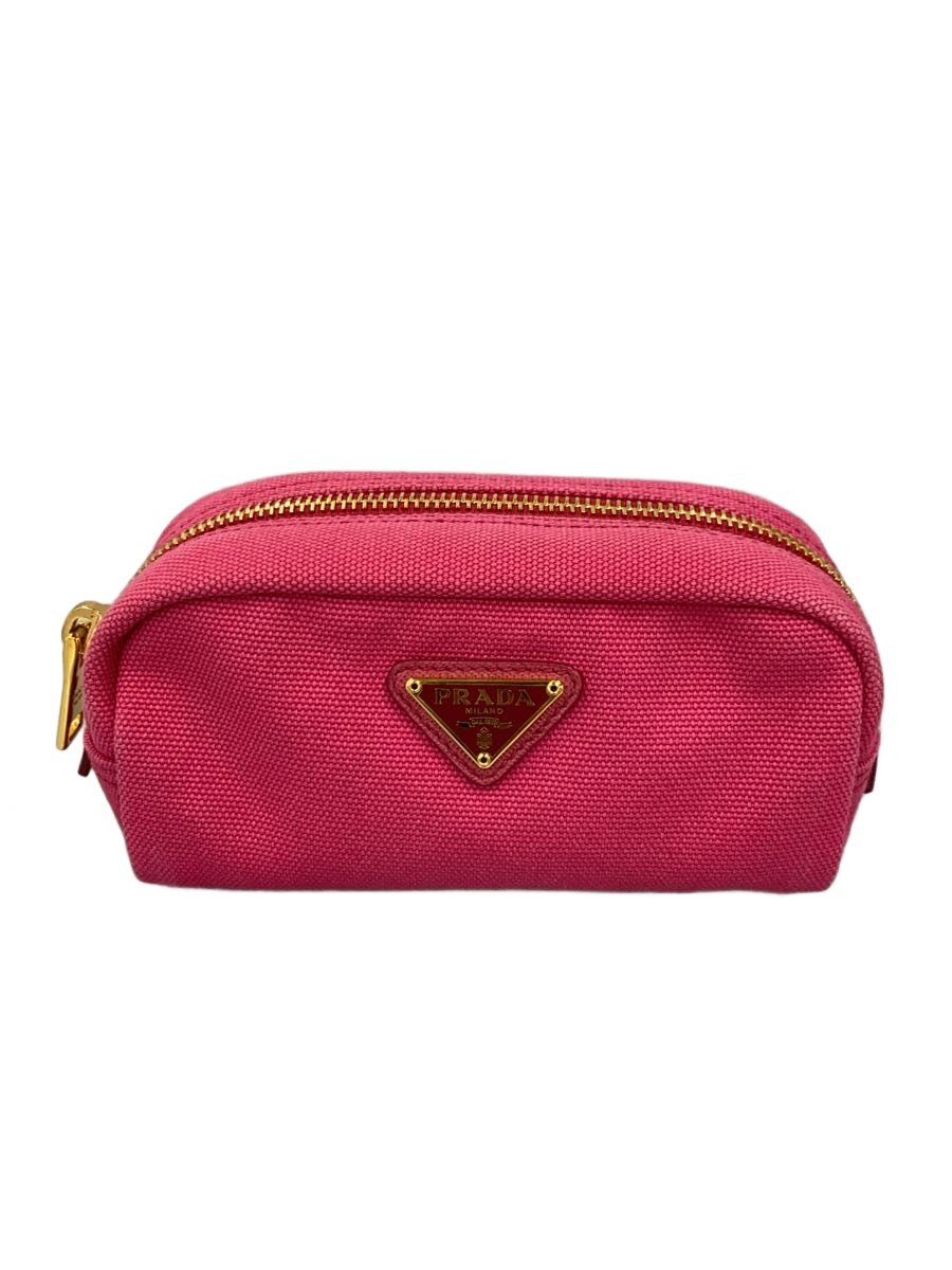 【中古】PRADA◆ポーチ/キャンバス/PNK【バッグ】