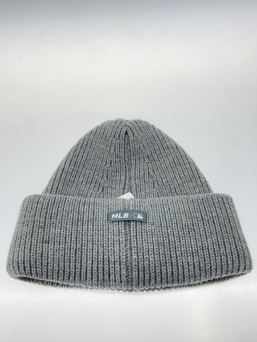 【中古】MLB◆ニットキャップ/FREE/アクリル/GRY/無地/メンズ/3ABNM1026【服飾雑貨他】