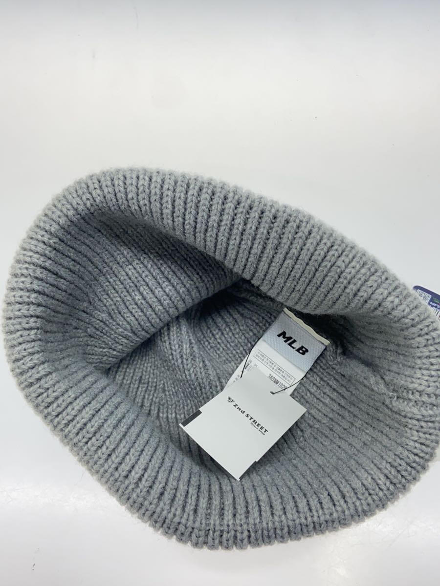 【中古】MLB◆ニットキャップ/FREE/アクリル/GRY/無地/メンズ/3ABNM1026【服飾雑貨他】