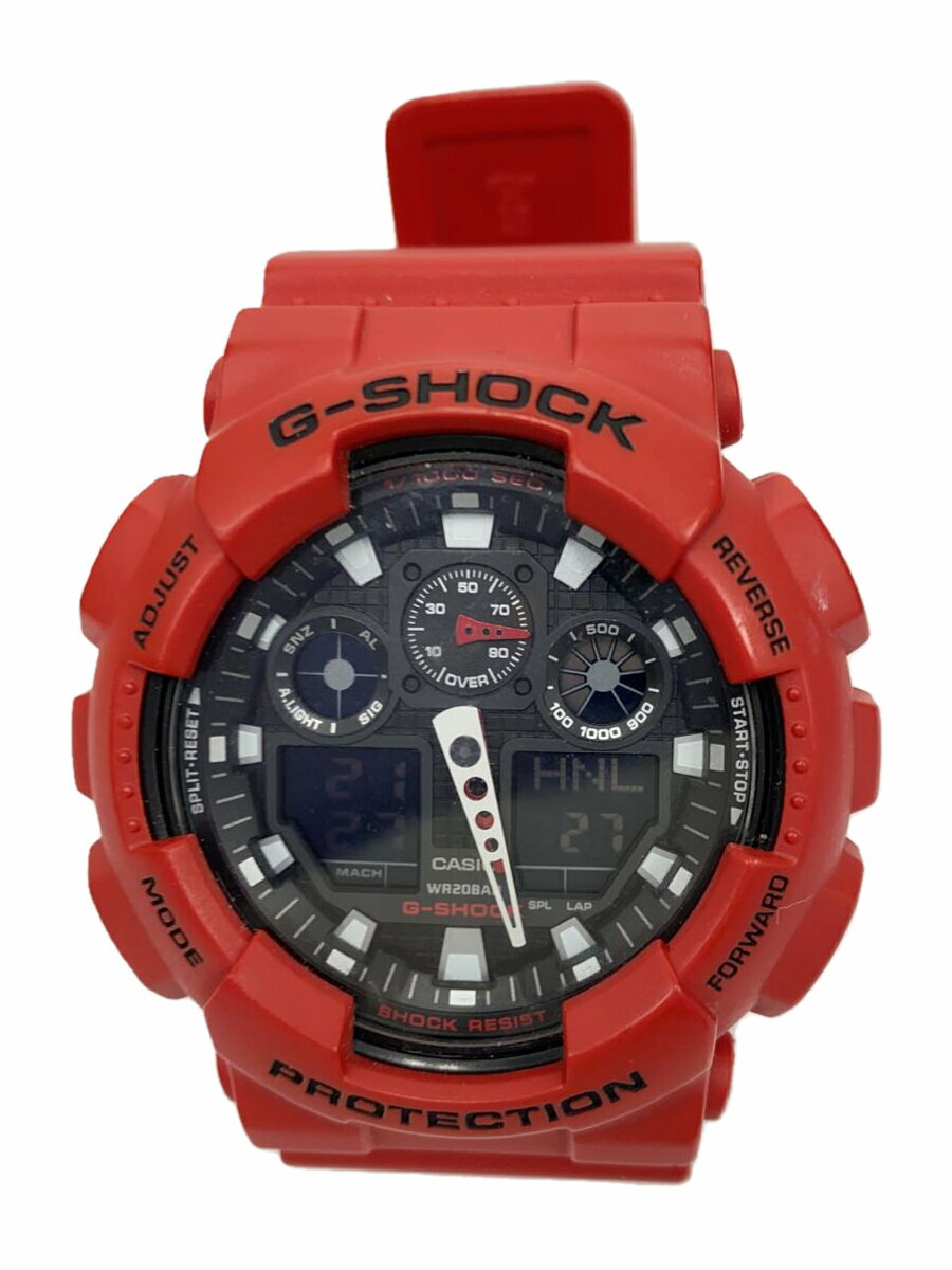 【中古】CASIO◆クォーツ腕時計・G-SHOCK/デジアナ/ラバー/BLK/RED【服飾雑貨他】