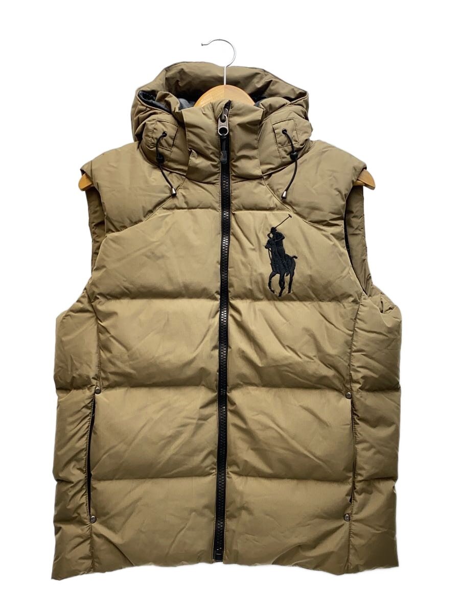 【中古】POLO RALPH LAUREN◆ダウンベスト/S/ポリエステル/BEG/無地/710940256003【メンズウェア】