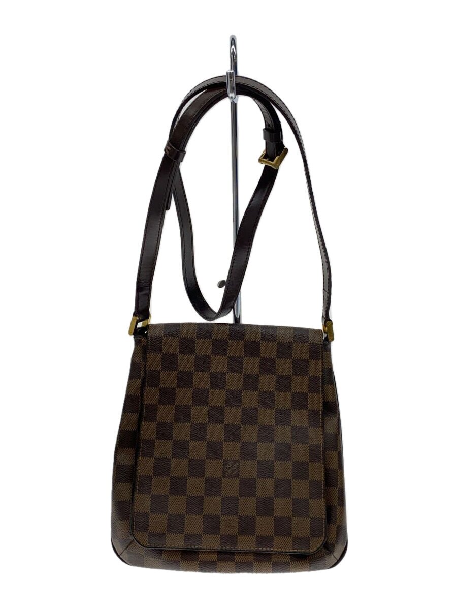 【中古】LOUIS VUITTON◆ミュゼット・サルサ_ダミエ・エベヌ_ロングショルダー_BRW/PVC/BRW【バッグ】