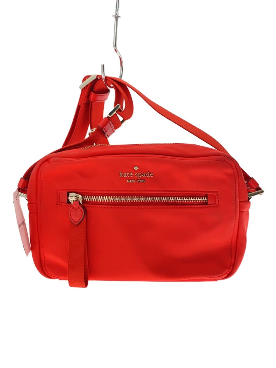 KATE SPADE - 【中古】kate spade new york◆ショルダーバッグ/ナイロン/レッド【バッグ】