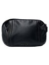 【中古】COACH◆ウエストバッグ/レザー/BLK/無地【バッグ】