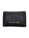 【中古】MICHAEL KORS◆トライフォードジップウォレットエクストラスモール/レザー/ブラック/レディース/PS-2310【服飾雑貨他】