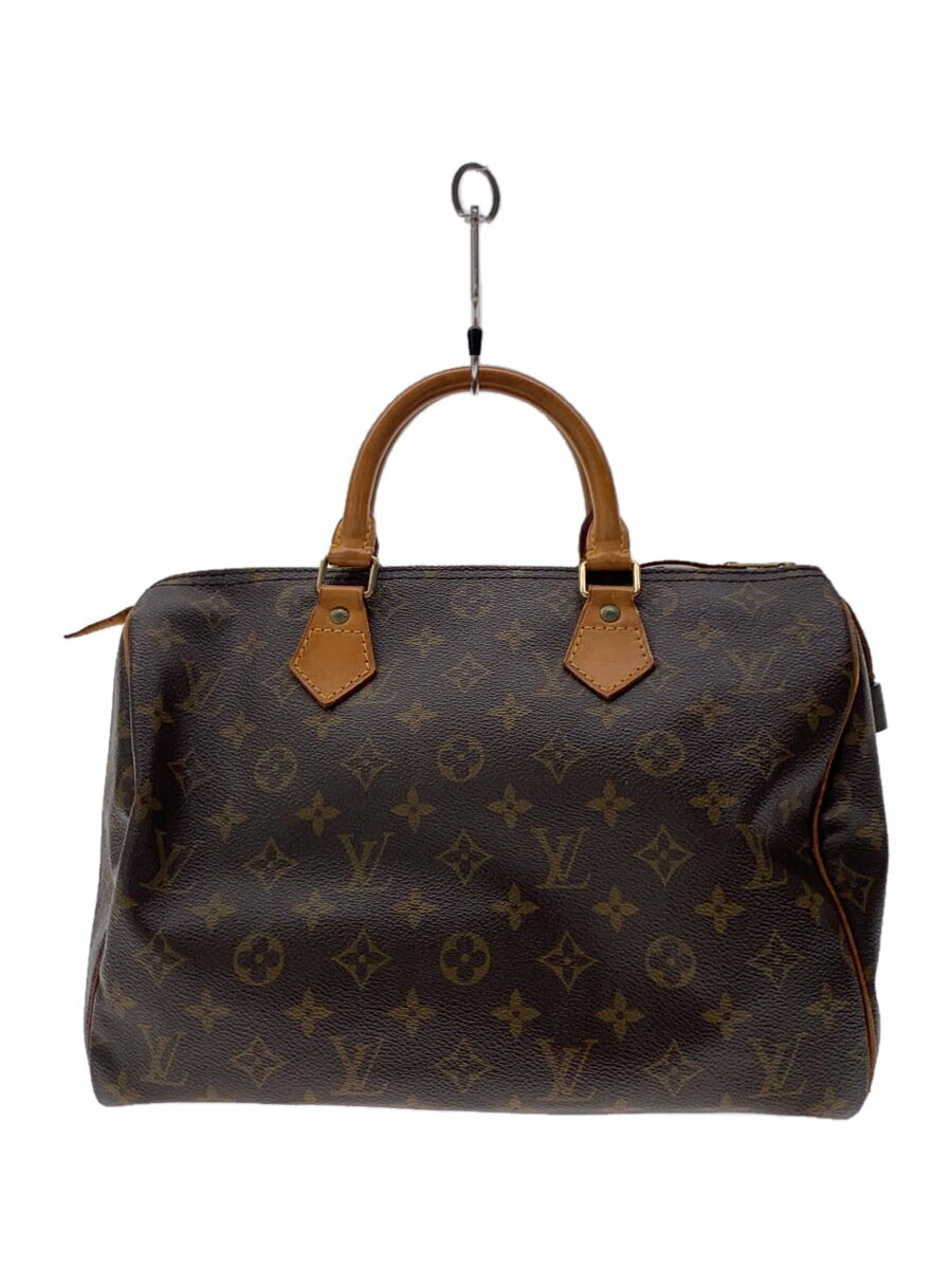 【中古】LOUIS VUITTON◆1)スピーディ30_モノグラム・キャンバス_BRW/PVC/BRW【バッグ】