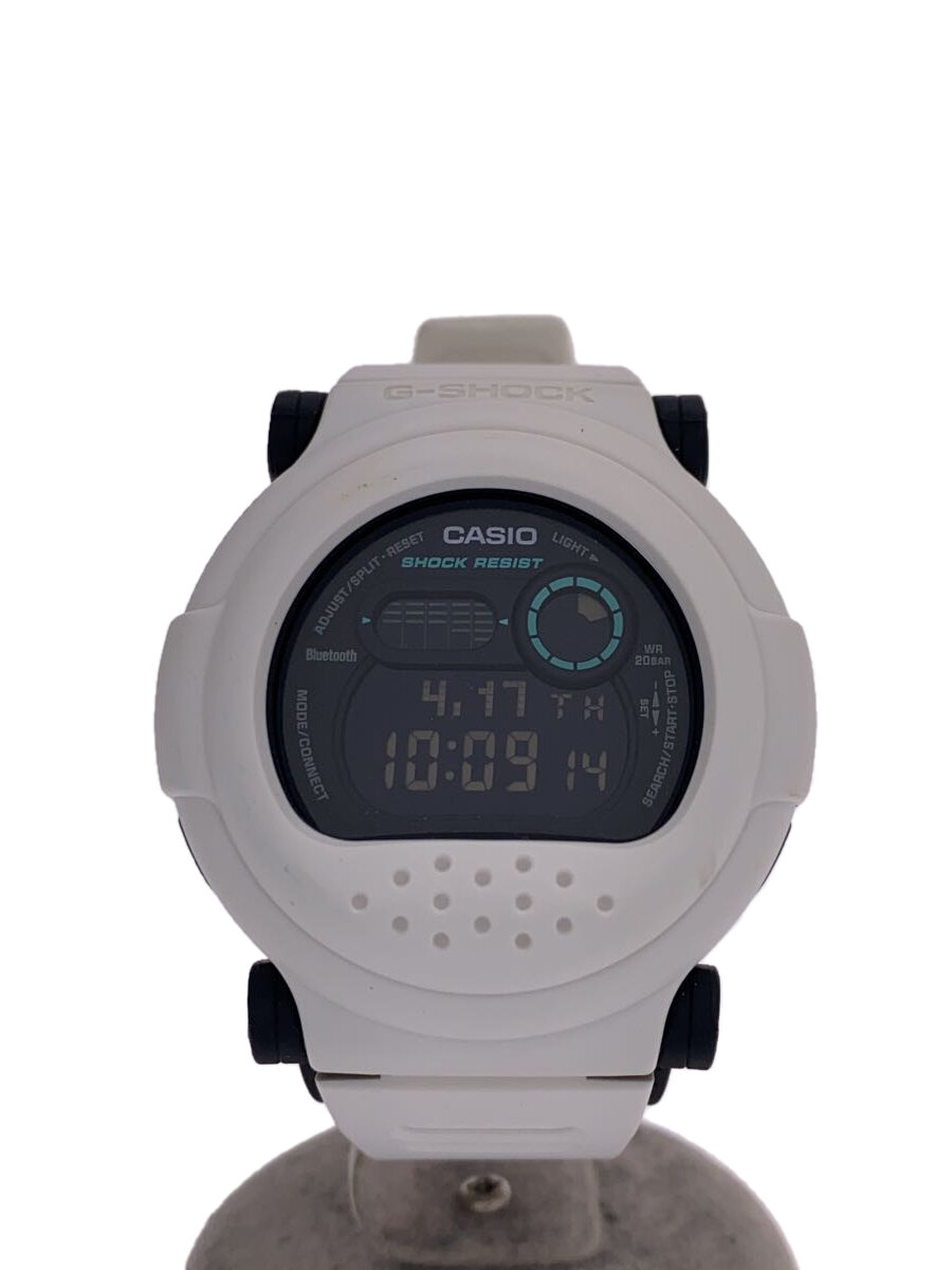 【中古】CASIO◆クォーツ腕時計/デジタル/ラバー/WHT/WHT/G-B001【服飾雑貨他】