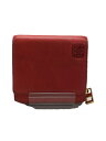 【中古】LOEWE◆3つ折り財布/レザー/RED/無地/レディース【服飾雑貨他】