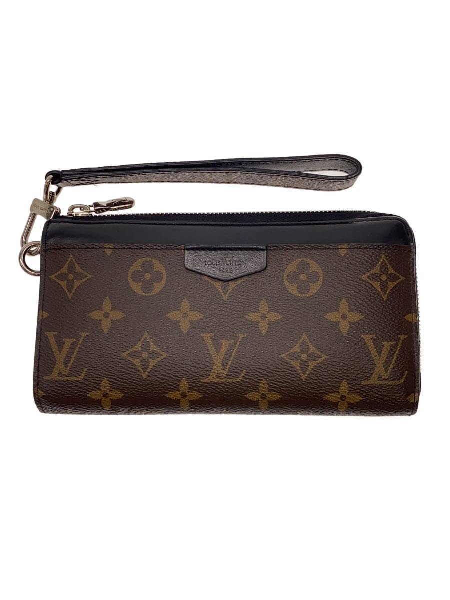【中古】LOUIS VUITTON◆ジッピー・ドラゴンヌ_モノグラム・マカサー/レザー/BRW/総柄/メンズ【服飾雑貨他】