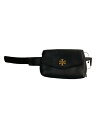 【中古】TORY BURCH◆ウエストバッグ/レザー/BLK【バッグ】