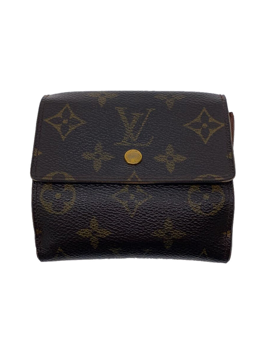 【中古】LOUIS VUITTON◆ポルト・モネ・ビエ・カルト・クレディ_モノグラム・キャンバス_BRW/PVC/BRW/総柄/レディース【服飾雑貨他】
