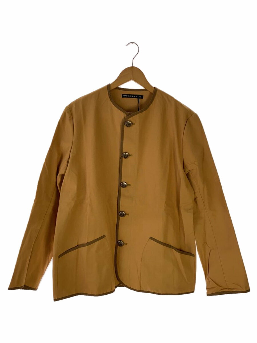 【中古】brisbane moss/パイピングノーカラージャケット/イングランド製/SIZE:40/BEG【メンズウェア】