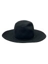 【中古】ASKYY◆LONG BRIM HAT/M/ラビットファー/BLK/メンズ/gh【服飾雑貨他】