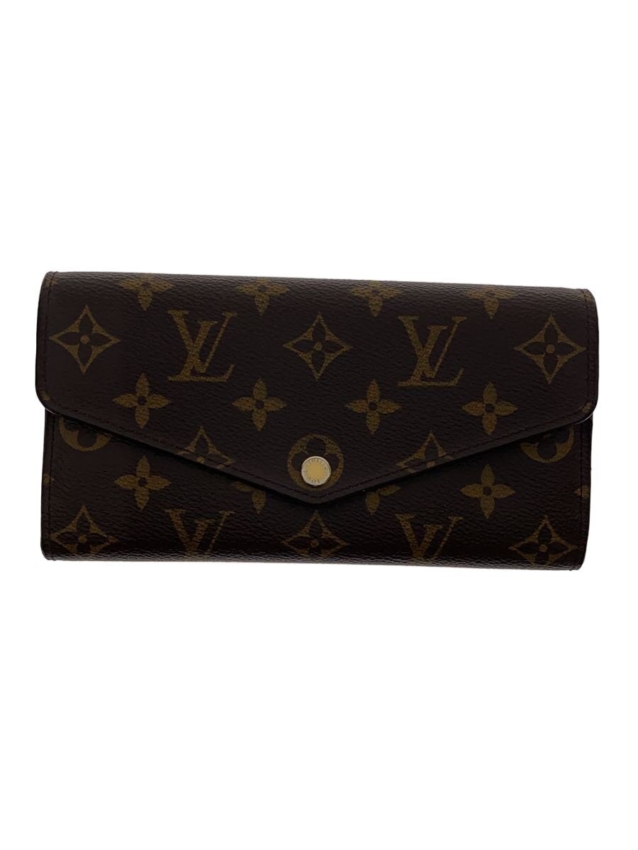 Rakuten - 【中古】LOUIS VUITTON◆2)ポルト・フォイユ・サラ_モノグラム・キャンバス/PVC/BRW/総柄/レディース【服飾雑貨他】