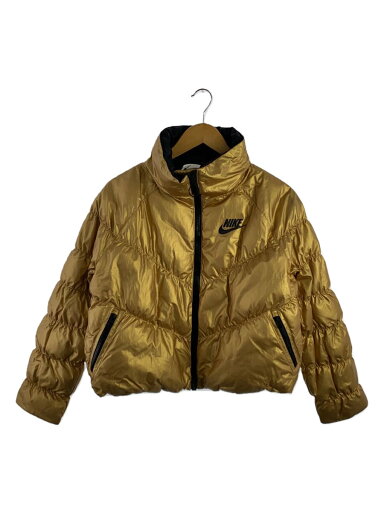 【中古】NIKE◆ダウンジャケット/S/ポリエステル/GLD/無地/HO190308QVC【レディースウェア】 【中古】NIKE◆ダウンジャケット/S/ポリエステル/GLD/無地/HO190308QVC【レディースウェア】