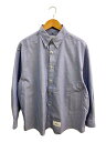 【中古】WTAPS◆長袖シャツ/3/ポリエステル/BLU/無地/231GWDT-SHM01【メンズウェア】