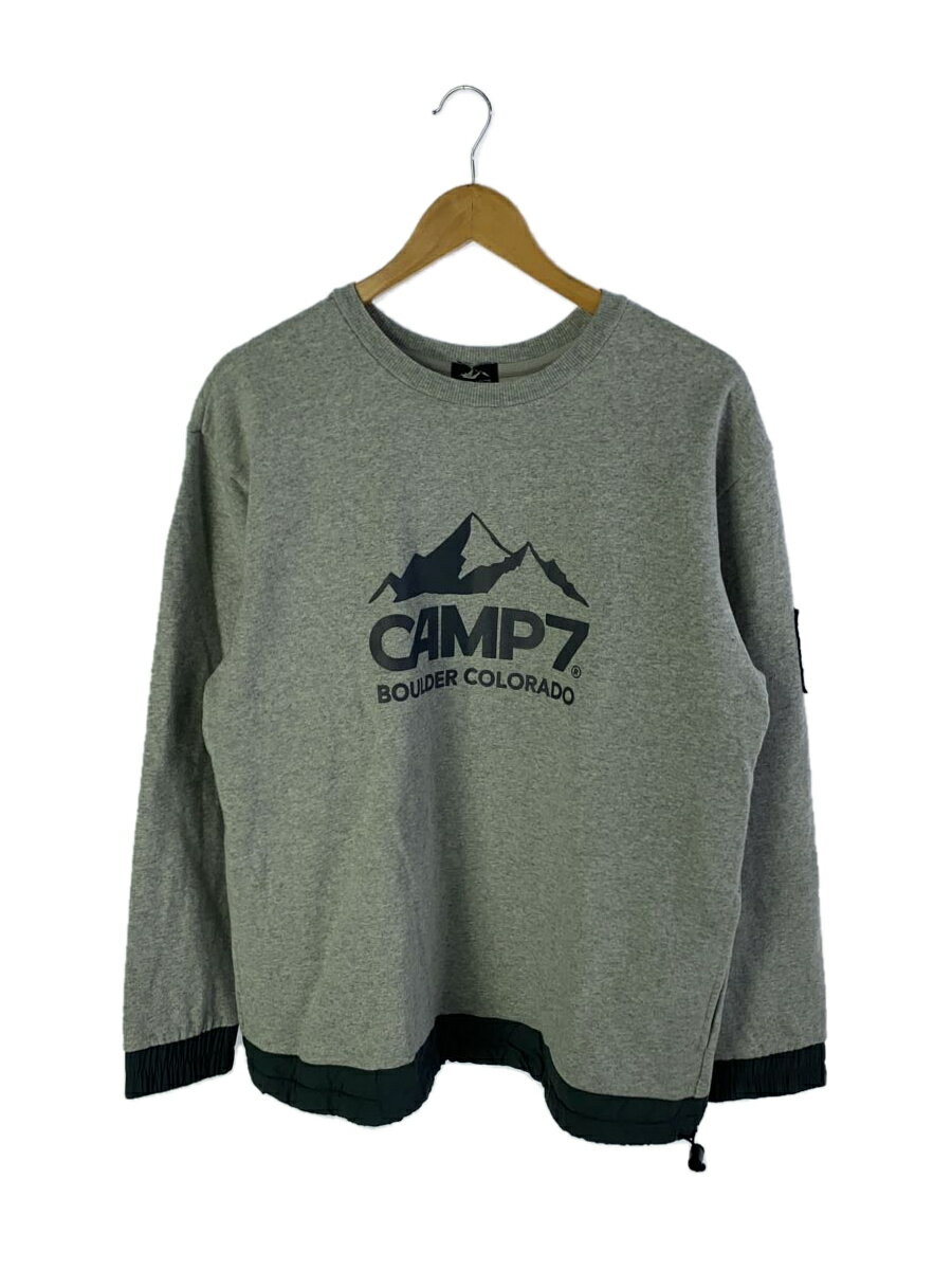 【中古】CAMP7◆スウェット/L/コットン/GRY/無地【メンズウェア】