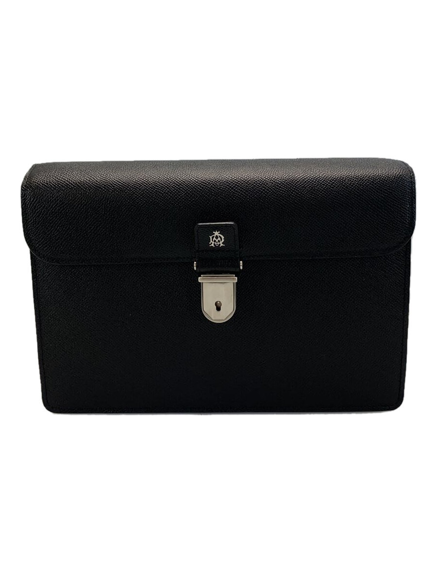 【中古】dunhill◆セカンドバッグ/レザー/BLK/無地【バッグ】