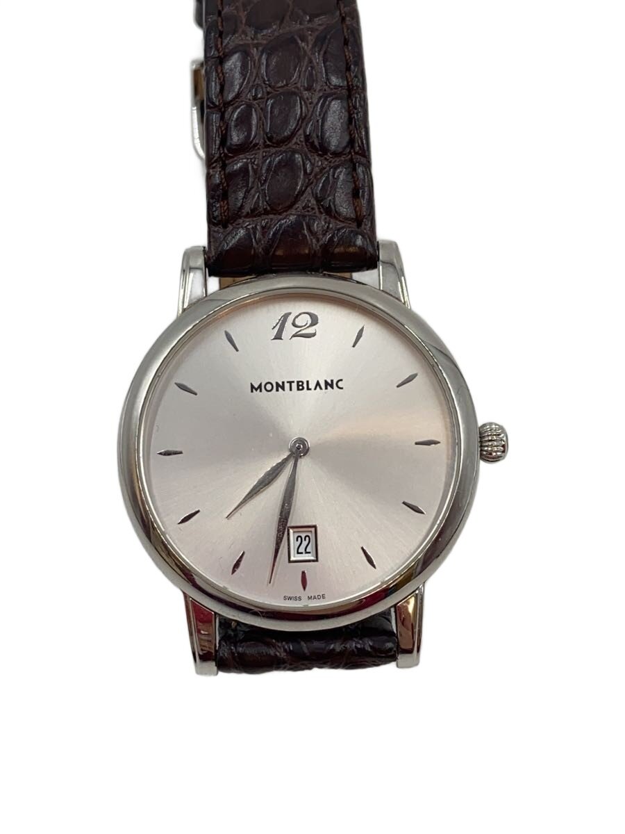 【中古】MONTBLANC◆腕時計/アナログ/レザー/SLV/BRW/SS/7239-PLBD3TMJ/108770【服飾雑貨他】