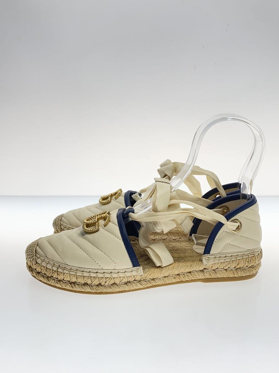 【中古】GUCCI◆GGマーモント/エスパドリーユ/サンダル/37/WHT/631545【シューズ】