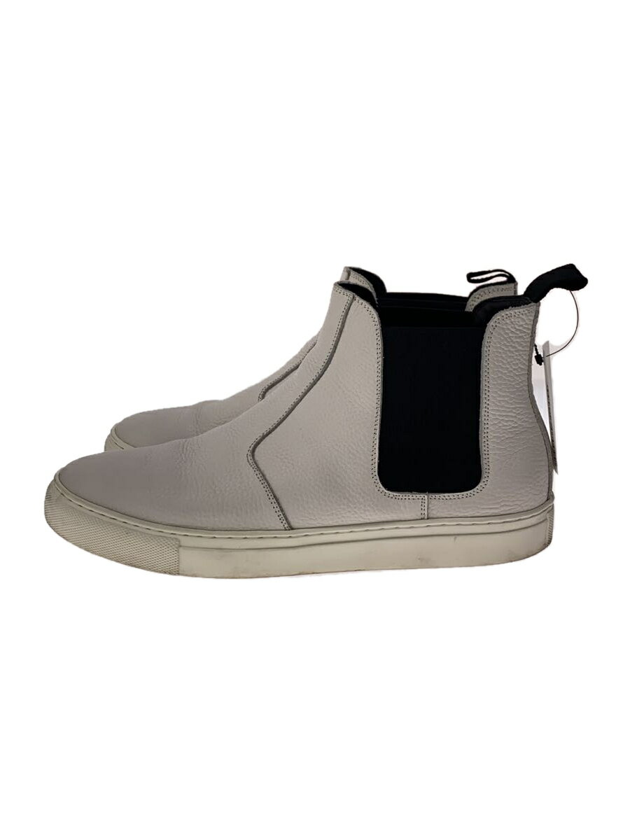 【中古】BARNEYS NEWYORK◆サイドゴアブーツ/--/WHT/レザー【シューズ】