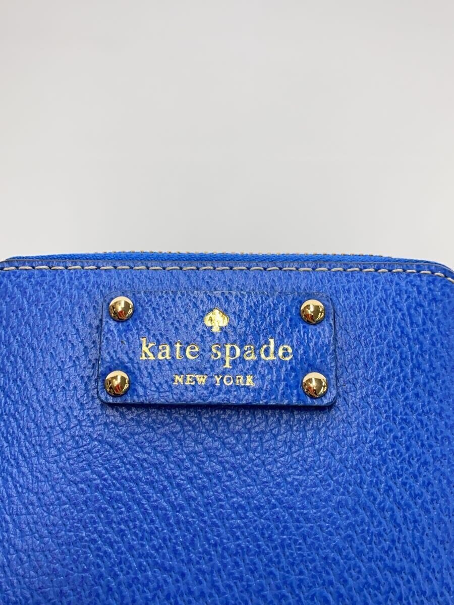 【中古】kate spade new york◆財布/レザー/BLU/レディース/WLRU1149【服飾雑貨他】
