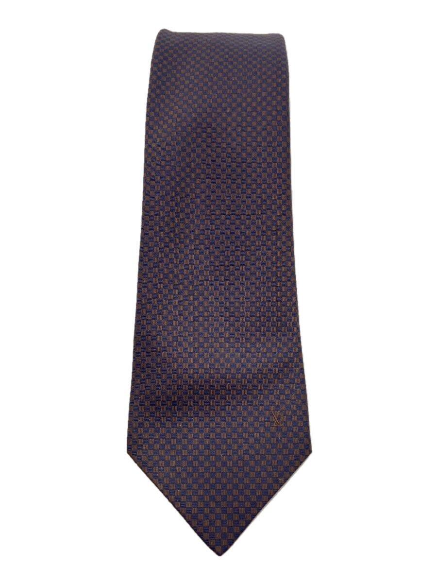 LOUIS VUITTON - 【中古】LOUIS VUITTON◆クラウヴァット・マイクロダミエ/ネクタイ/シルク/NVY/総柄/メンズ/M78748【服飾雑貨他】