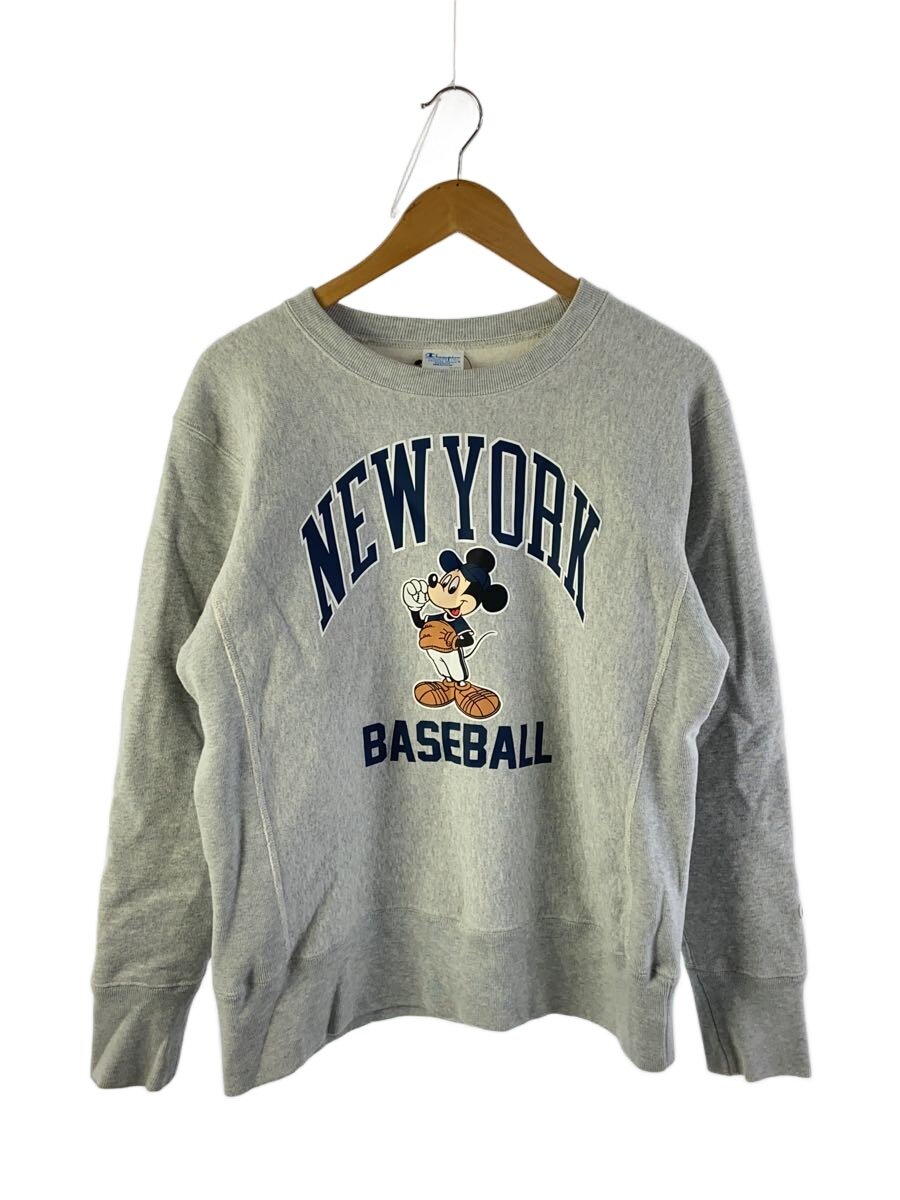 【中古】Champion◆ミッキー/スウェット/M/コットン/GRY/C3-A031【メンズウェア】