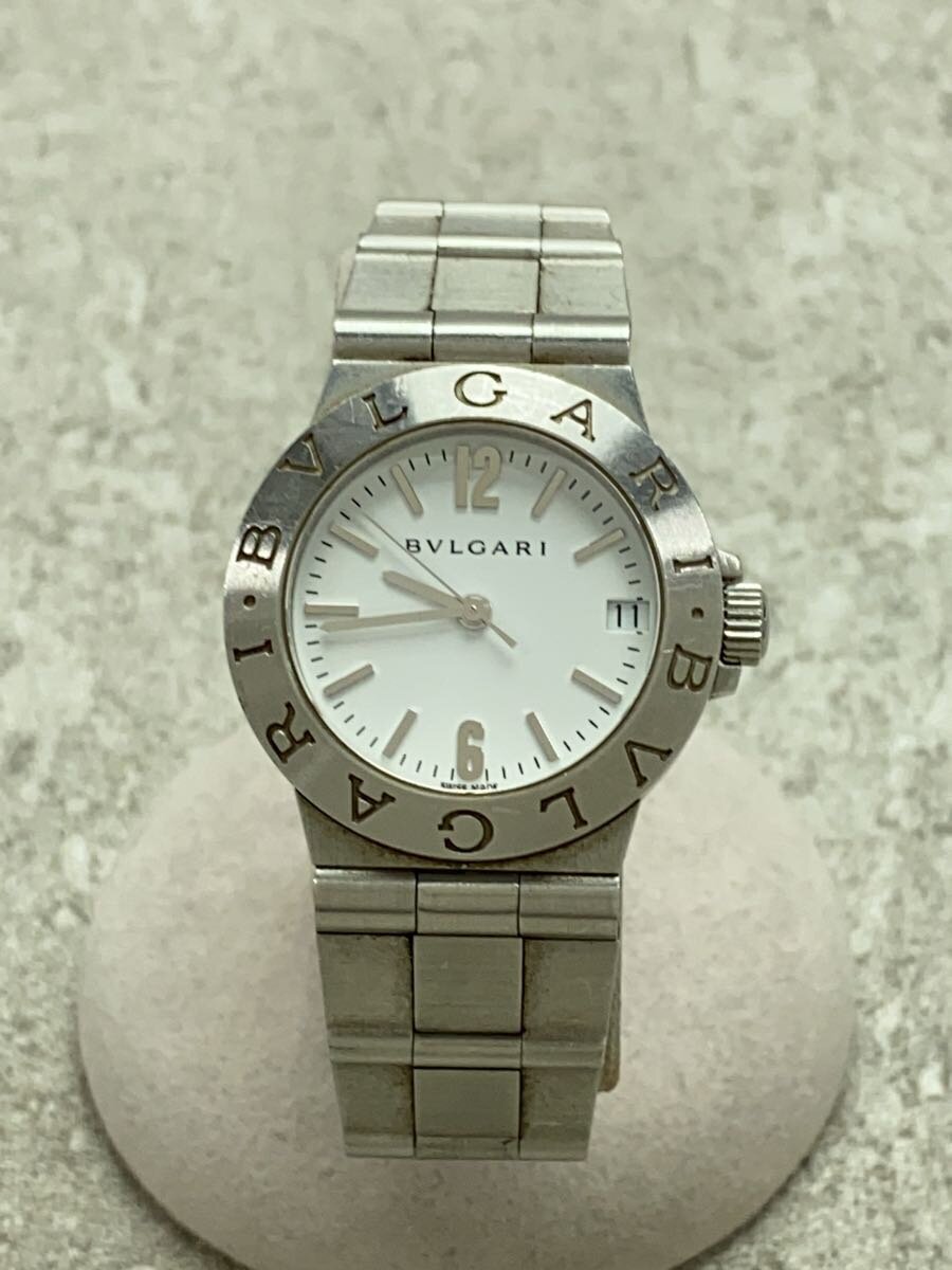 FRANCK MULLER - 【中古】BVLGARI◆ディアゴノスポーツ デイト/クォ-ツ腕時計/アナログ/ステンレス/WHT/SLV/SS/LCV29S//【服飾雑貨他】